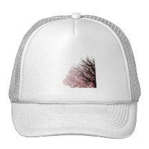 Tree purple floral right corner hat