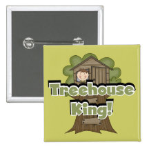 Treehouse King Tshirts and Gifts Button