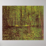 Trees and Undergrowth by van Gogh, Vintage Art Poster