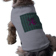 Trendy Aztec Lizzard in Pink and Teal Dog T-shirt