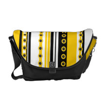Trendy black yellow white pattern courier bag