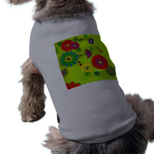 Trendy Bright Floral Print Dog T-shirt