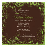 Trendy Brown Floral Bridal Shower Invitation