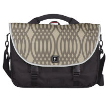 Trendy Brown Moroccan Chain Pattern Laptop Bag