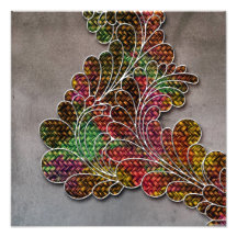 Trendy Colorful Swirly Floral Photograph