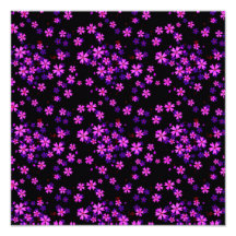 Trendy Cute Purple and Black Floral Print Photograph