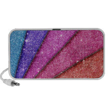 Trendy Geometrical Glitter Stripes Travel Speaker