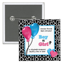 Trendy Giraffe Print Gender Reveal Baby Shower Pins
