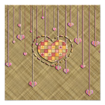 Trendy Heart on Basket Weave Art Photo