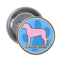 Trendy Irish Wolfhound Pinback Button
