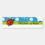 Trendy Ladybug Hitchin' A Ride Bumper Stickers