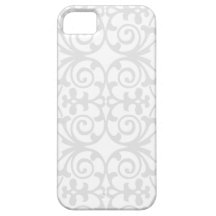 Trendy Lite Grey Damask Pattern iPhone 5 Cover