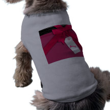 Trendy Pink bow on black and pink leather Pet Tee Shirt