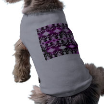 Trendy Purple Graphic Skull Dog T-shirt