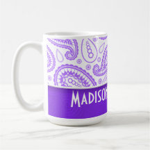 Trendy Purple Paisley Coffee Mugs