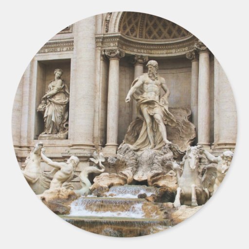 Trevi Fountain Round Sticker