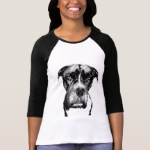 Trevlig bild på en boxer hund i svartvitt tee