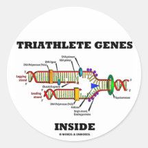 Triathlete Genes Inside (DNA Replication) Round Sticker