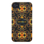 Tribal Blue Batik Custom Name iPhone4 Case-Mate iPhone 4 Cases