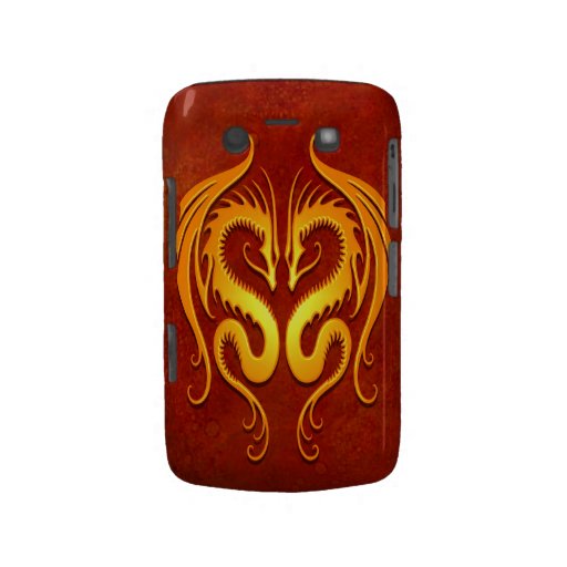 Tribal Dragons, red and yellow Blackberry Bold Cover