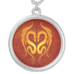 Tribal Dragons, red and yellow Necklaces