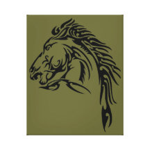 Tribal Horse Stretched Canvas Print