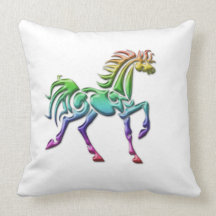Tribal horse throw pillow
