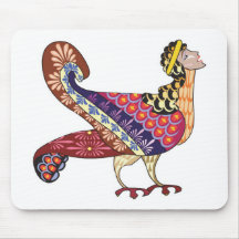 Tribal Peacock Mouse Pad
