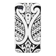 Tribal Polynesian tatoo with Samoan elements iPhone 4/4S Case