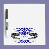 Tribal T-Rex Skulls blue dry erase boards