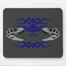 Tribal T-Rex Skulls blue mousepads