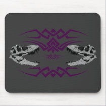 Tribal T-Rex Skulls purple mousepads