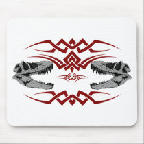 Tribal T-Rex Skulls red mousepads