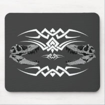 Tribal T-Rex Skulls white mousepads