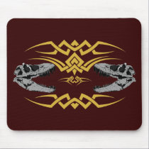 Tribal T-Rex Skulls yellow mousepads