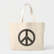 Tribal tattoo peace sign bag