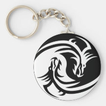 Tribal Yin Yang Keychain
