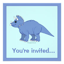 Triceratops Dinosaur Birthday Invitation