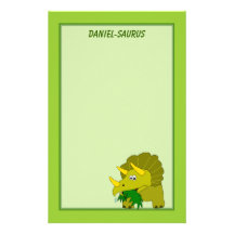 Triceratops Dinosaur Personalised Kids Stationery