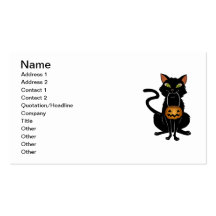 Trick or Treat Kitty Business Card Templates