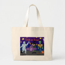 Trick or Treat Tote Bag with Goblins