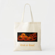 Trick or Treat tote bag with pumpkins