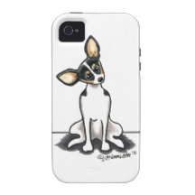 Tricolor Rat Terrier Sit Pretty Vibe iPhone 4 Covers