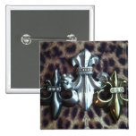 Trio of inverted Fleur de lis Pinback Buttons