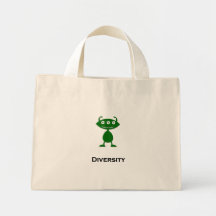 Triple Eye Diversity green Canvas Bags