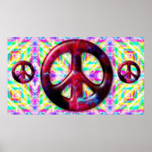 Trippy Peace Sign Fractal Poster Print