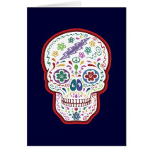 Trippy Sugar Skull Greeting Cards