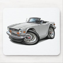 Triumph TR6 White Car Mousepad