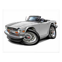 Triumph TR6 White Car Postcard