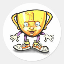 Trophy Round Stickers
